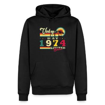 May 1974 Birthday Present May 1974 May - Men’s Premium Organic Hoodie - black - Front - Nico (187cm)