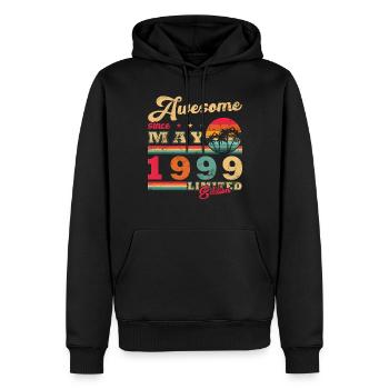 Mai 1999 Geburtstagsgeschenk Mai 1999 - 1999 Mai - Männer Premium Bio Hoodie - Schwarz - Vorne - Nico (187cm)