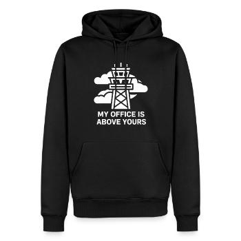 Contrôleur de la circulation aérienne Aircraft Flight Service - Sweat à capuche Premium bio Homme - noir - Devant - Nico (187cm)