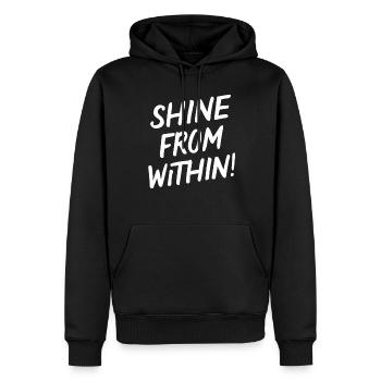 Shine From Within Leuchte Innen Heraus - Men’s Premium Organic Hoodie - black - Front - Nico (187cm)