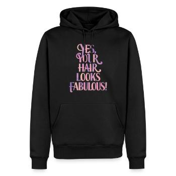 Oui, vos cheveux sont superbes - Sweat à capuche Premium bio Homme - noir - Devant - Nico (187cm)