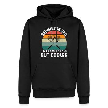 Badminton Dad Like A Regular Dad But Cooler - Men’s Premium Organic Hoodie - black - Front - Nico (187cm)
