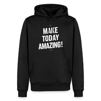 Mach Heute Unglaublich Positives Denken - Männer Premium Bio Hoodie - Schwarz - Vorne - Nico (187cm)