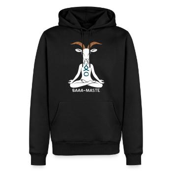 Pose de yoga de chèvre Baaa-Mast détendue - Sweat à capuche Premium bio Homme - noir - Devant - Nico (187cm)