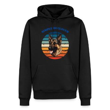 Simple amoureux des chiens - Sweat à capuche Premium bio Homme - noir - Devant - Nico (187cm)