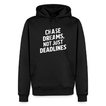 Chase Dreams Nicht Nur Deadlines - Männer Premium Bio Hoodie - Schwarz - Vorne - Nico (187cm)