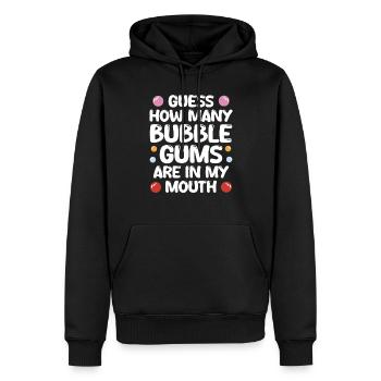 Des chewing-gums dans ma bouche - Sweat à capuche Premium bio Homme - noir - Devant - Nico (187cm)