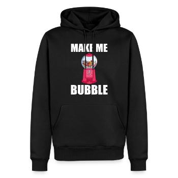 Distributeur automatique de chewing-gum disant - Faites-moi des bulles - Sweat à capuche Premium bio Homme - noir - Devant - Nico (187cm)