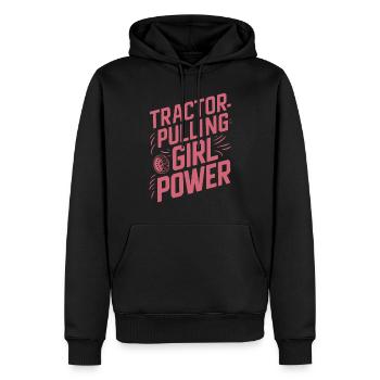 Tracteur tirant un tracteur Tracteur tirant un tracteur Power Farm - Sweat à capuche Premium bio Homme - noir - Devant - Nico (187cm)