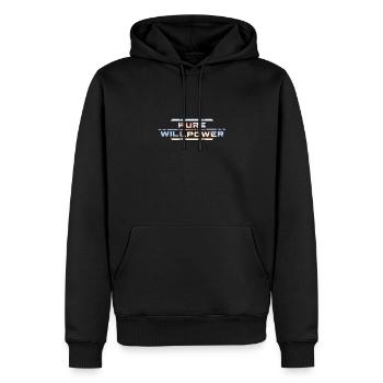 Force imparable : Volonté pure - Sweat à capuche Premium bio Homme - noir - Devant - Nico (187cm)