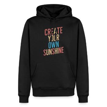 Créez vos propres lettres colorées de soleil - Sweat à capuche Premium bio Homme - noir - Devant - Nico (187cm)