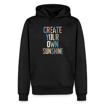 Créez votre propre motivation au soleil - Sweat à capuche Premium bio Homme - noir - Devant - Nico (187cm)