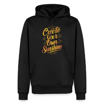 Create Your Own Sunshine Strahlenkraft - Männer Premium Bio Hoodie - Schwarz - Vorne - Nico (187cm)