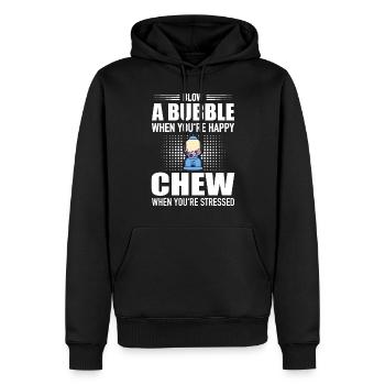Blow Bubble When You're Happy Chew Stressed - Männer Premium Bio Hoodie - Schwarz - Vorne - Nico (187cm)