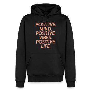 positif Motivation de vie - Sweat à capuche Premium bio Homme - noir - Devant - Nico (187cm)
