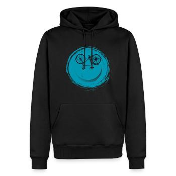 Bicycle Face - Men’s Premium Organic Hoodie - black - Front - Nico (187cm)