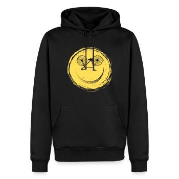 Bicycle Face - Men’s Premium Organic Hoodie - black - Front - Nico (187cm)
