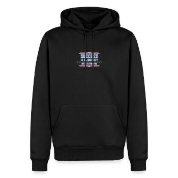 Erfolgsreise: Über das Ziel hinaus - Männer Premium Bio Hoodie - Schwarz - Vorne - Nico (187cm)