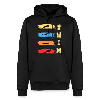 Swim - Men’s Premium Organic Hoodie - black - Front - Nico (187cm)