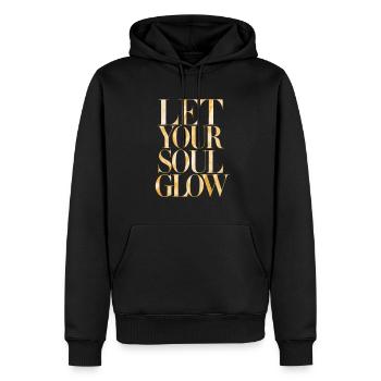 Lass Deine Seele Strahlen - Männer Premium Bio Hoodie - Schwarz - Vorne - Nico (187cm)