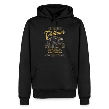 45. Geburtstag Oldtimer TOP ZUSTAND - Männer Premium Bio Hoodie - Schwarz - Vorne - Nico (187cm)
