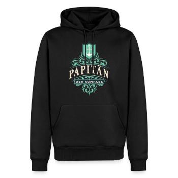 Papitän Anker Kapitän Vatertag - Männer Premium Bio Hoodie - Schwarz - Vorne - Nico (187cm)
