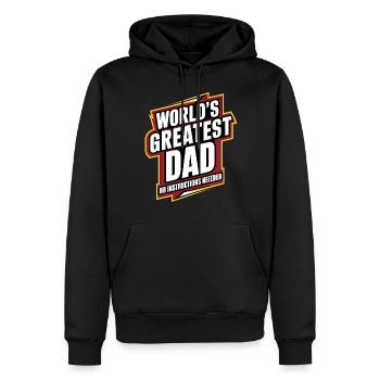 World's Greatest Dad - Keine Anleitung Nötig - Männer Premium Bio Hoodie - Schwarz - Vorne - Nico (187cm)