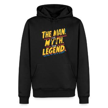 Der Mann Der Mythos Die Legende - Männer Premium Bio Hoodie - Schwarz - Vorne - Nico (187cm)