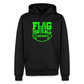 Flag Football - Sweat à capuche Premium bio Homme - noir - Devant - Nico (187cm)