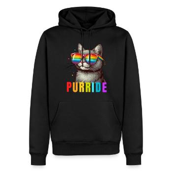 Purride Cat Pride Monat LGBTQ Rainbow Gay Parade - Männer Premium Bio Hoodie - Schwarz - Vorne - Nico (187cm)