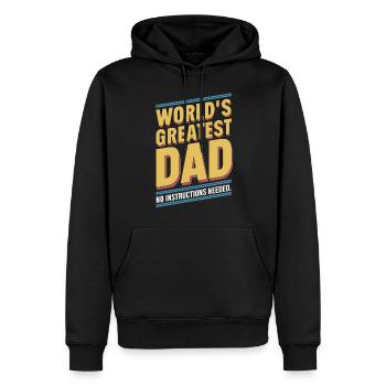 Weltbester Papa Keine Anleitung Nötig - Männer Premium Bio Hoodie - Schwarz - Vorne - Nico (187cm)