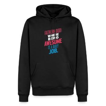 Paternité : Être génial chaque jour - Sweat à capuche Premium bio Homme - noir - Devant - Nico (187cm)