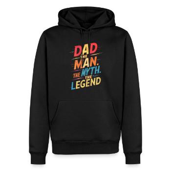 Dad The Man The Myth The Legend - Männer Premium Bio Hoodie - Schwarz - Vorne - Nico (187cm)