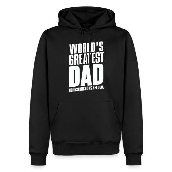 Worlds Greatest Dad Keine Anleitung Nötig - Männer Premium Bio Hoodie - Schwarz - Vorne - Nico (187cm)