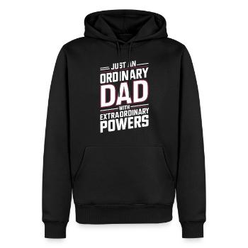 Gewöhnlicher Papa Mit Außergewöhnlichen Kräften - Männer Premium Bio Hoodie - Schwarz - Vorne - Nico (187cm)