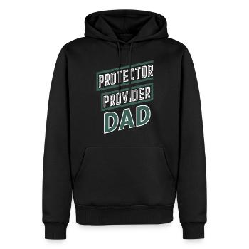 Protector Provider Dad Stolzer Vater - Männer Premium Bio Hoodie - Schwarz - Vorne - Nico (187cm)