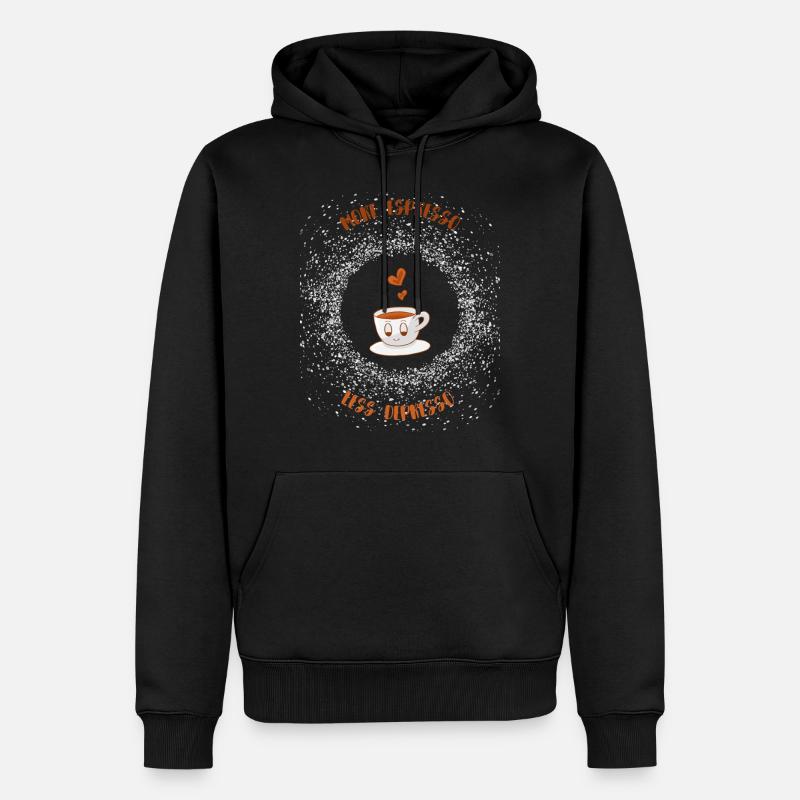 Espresso, Café, Café, Latte, Idée cadeau, Fun - Sweat à capuche Premium bio Homme - noir