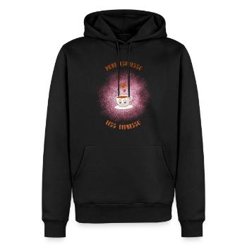 Espresso, Coffee, Kaffee, Latte, Geschenkidee, Fun - Männer Premium Bio Hoodie - Schwarz - Vorne - Nico (187cm)