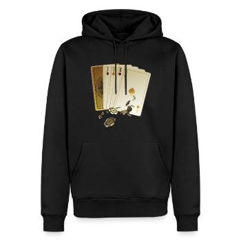 Poker cards - Men’s Premium Organic Hoodie - black - Front - Nico (187cm)