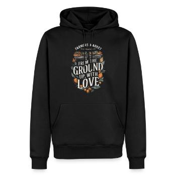 Marché fermier Agriculture Agriculture Alimentation - Sweat à capuche Premium bio Homme - noir - Devant - Nico (187cm)