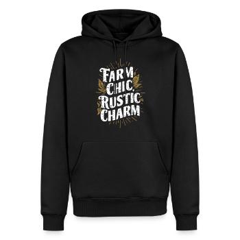 Marché fermier Agriculture Agriculture Alimentation - Sweat à capuche Premium bio Homme - noir - Devant - Nico (187cm)