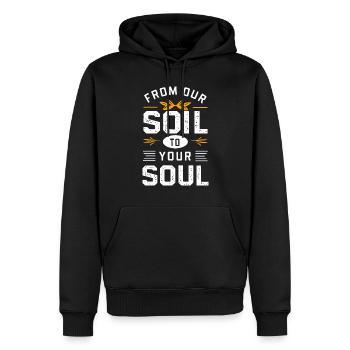 Marché fermier Agriculture Agriculture Alimentation - Sweat à capuche Premium bio Homme - noir - Devant - Nico (187cm)