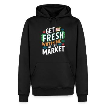 Marché fermier Agriculture Alimentation - Sweat à capuche Premium bio Homme - noir - Devant - Nico (187cm)