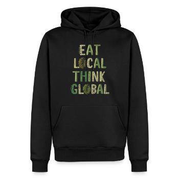 Marché fermier Agriculture Agriculture Alimentation - Sweat à capuche Premium bio Homme - noir - Devant - Nico (187cm)