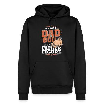 Pas seulement un corps de papa mais une figure paternelle - Sweat à capuche Premium bio Homme - noir - Devant - Nico (187cm)