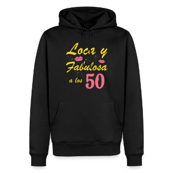 Crazy and Fabulous at 50 Years Old - Men’s Premium Organic Hoodie - black - Front - Nico (187cm)
