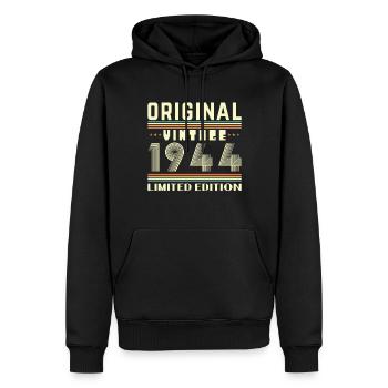 80 Jahre 1944 Vintage Retro Geburtstagsgeschenk - Männer Premium Bio Hoodie - Schwarz - Vorne - Nico (187cm)