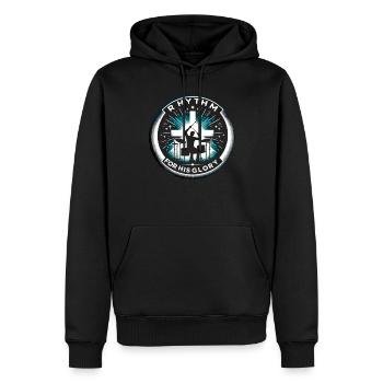 Joueur de batterie Jésus Ensemble de batterie Pick Jesus Drums Player - Sweat à capuche Premium bio Homme - noir - Devant - Nico (187cm)