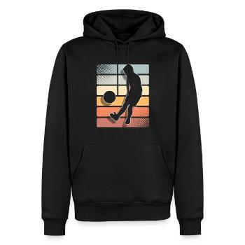 Enfant jouant au football - Sweat à capuche Premium bio Homme - noir - Devant - Nico (187cm)