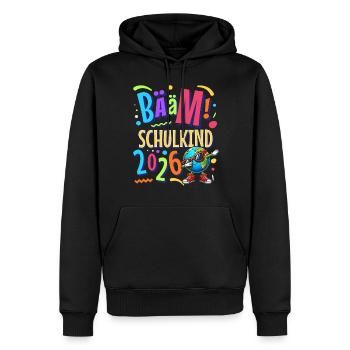 Bääm Schulkind 2026 - Männer Premium Bio Hoodie - Schwarz - Vorne - Nico (187cm)